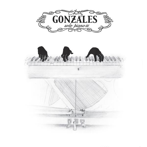 Bleistiftzeichnung von Händen, die Klavier spielen, mit Noten.