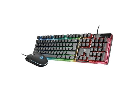 Pack teclado + ratón  Trust GXT 838 Azor, Gaming, Retroiluminación, Con  cable, Negro