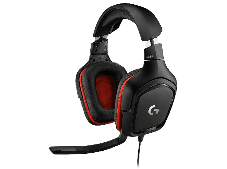 Logitech G332 Pcps4ps5xboxswitchmovil auriculares gaming con cable transductores 50 mm almohadillas giratorias cuero 35 jack volteable para silenciar ultraligero oneps4switch negrorojo binaural diadema rojo drivers 50mm cancelación