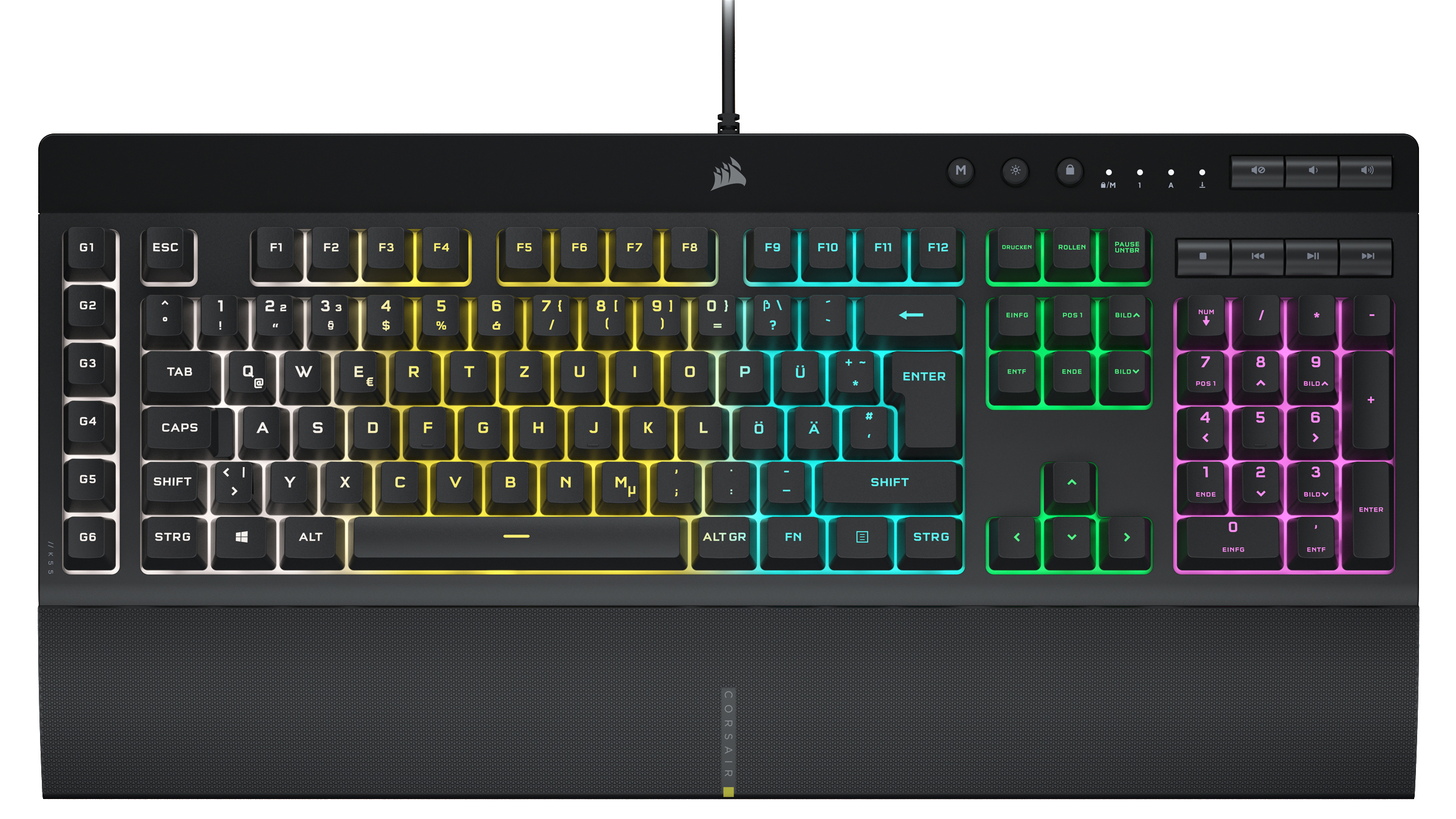 PRO, kabelgebunden, Schwarz K55 Mecha-Membran, Sonstiges, CORSAIR Tastatur, RGB