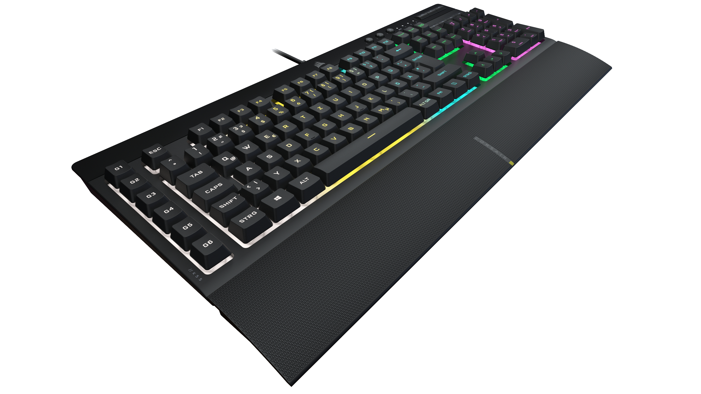 Tastatur, RGB K55 PRO, kabelgebunden, Sonstiges, CORSAIR Mecha-Membran, Schwarz