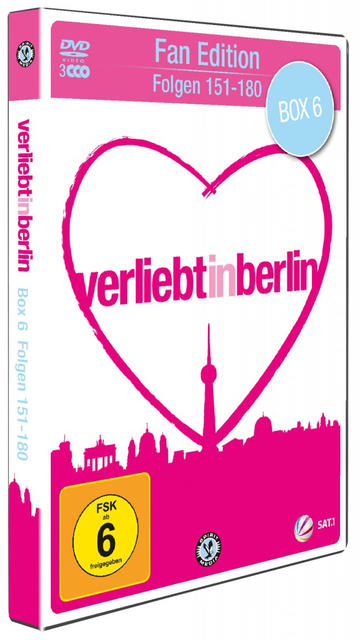 DVD-Box-Set von 'Verliebt in Berlin', mit Herz und Berliner Skyline.