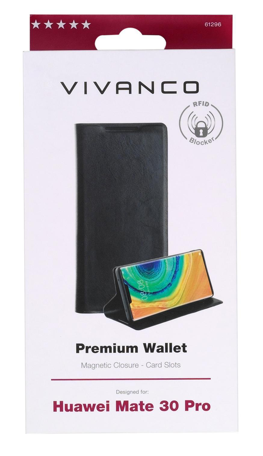 VIVANCO Premium Wallet, Pro, Bookcover, Mate 30 Huawei, Schwarz