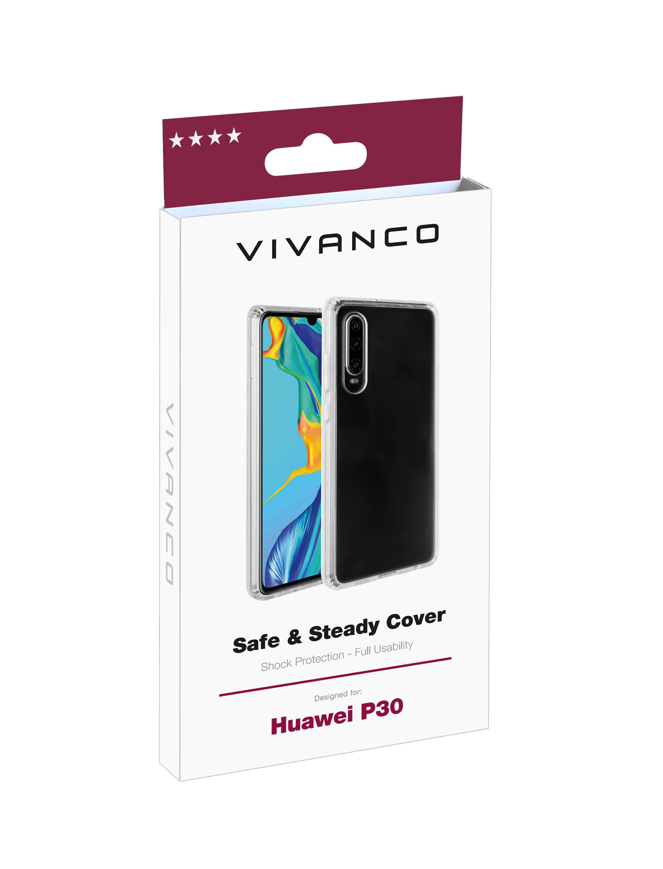 VIVANCO Safe Steady, & P30, Huawei, Backcover, Transparent