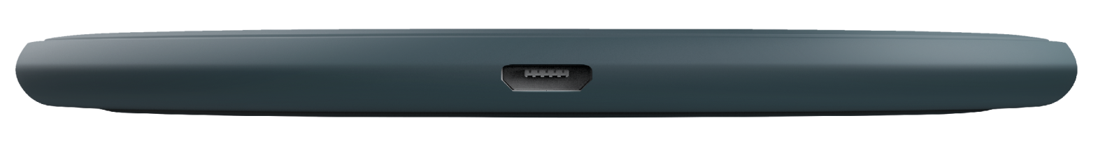 Sötétszürke USB-C port. Fekete háttér.