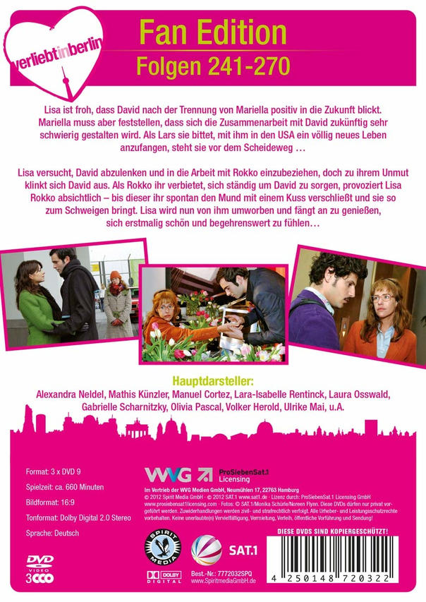Rückseite einer DVD-Hülle mit Text und Bildern aus einer Fernsehsendung.