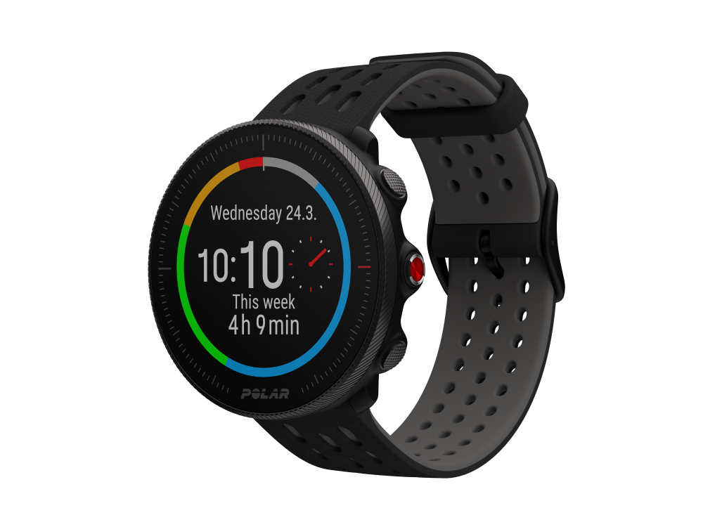 Reloj deportivo - Polar Vantage M2, 1.2", 22 mm, 30 Horas, Multideporte, GPS, GLONASS, Certificación WR30, Negro