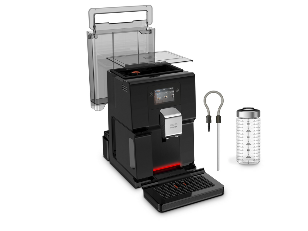 Cafetera superautomática - Krups Intuition Preference EA873810, 1450 W, 15 bar, 3 l, 2 Tazas, Molinillo, Negro