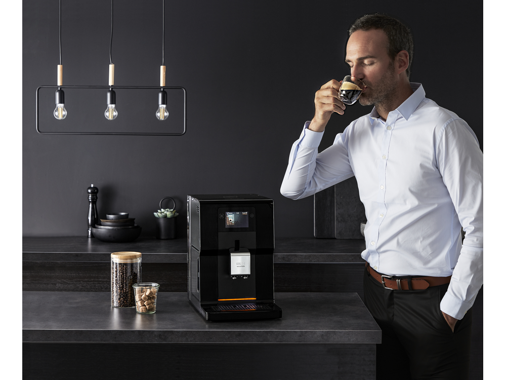 Cafetera superautomática - Krups Intuition Preference EA873810, 1450 W, 15 bar, 3 l, 2 Tazas, Molinillo, Negro