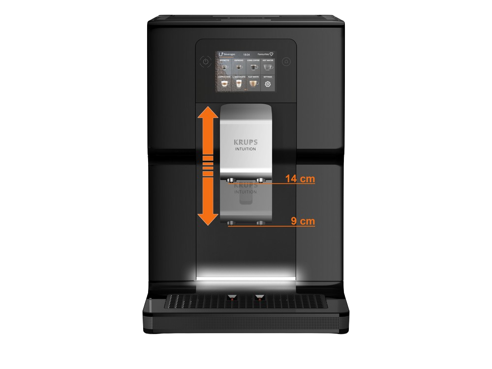 Cafetera superautomática - Krups Intuition Preference EA873810, 1450 W, 15 bar, 3 l, 2 Tazas, Molinillo, Negro