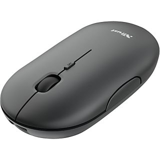 Ratón inalámbrico - Trust Puck, 1600 ppp, Bluetooth, RF inalámbrico, USB-A, USB 2.0, Recargable, Negro