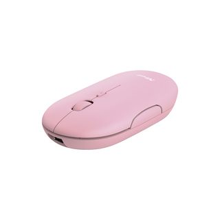 Ratón inalámbrico - Trust Puck, 1600 ppp, Bluetooth, RF inalámbrico, USB-A, USB 2.0, Recargable, Rosa