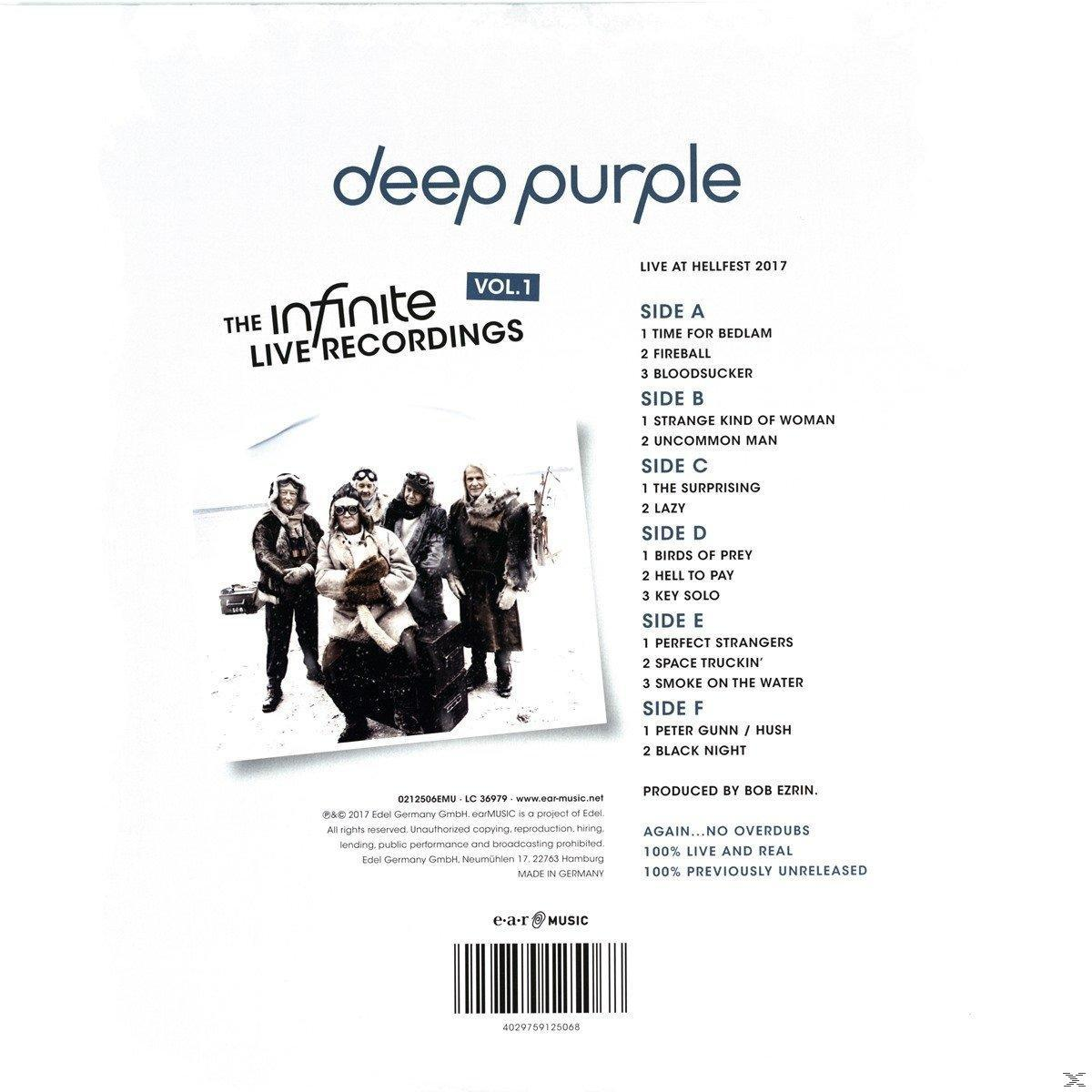 A Deep Purple Live at Hellfest 2017 album borítója. A zenekar tagjai a borítón. Szöveg és számlista.
