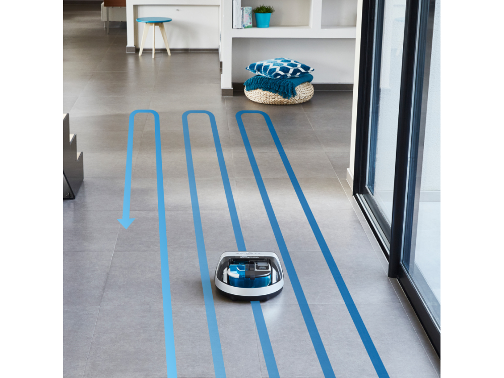 Robot aspirador - Rowenta Smart Force Cyclonic Connect RR8021WH, 60 min, 80 dB, 0.5 l, Función Fregona, Negro