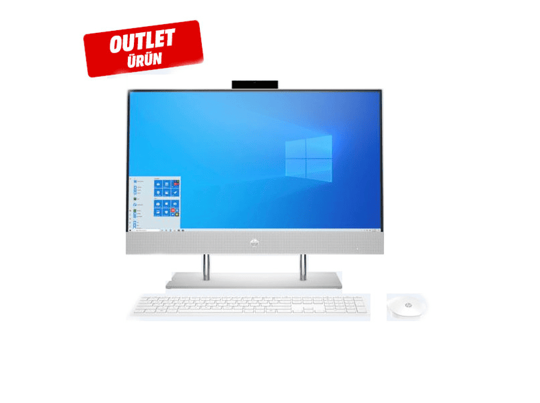 hp intel core i7 8gb 512gb ssd 24 win10 home fhd ekran all in one bilgisayar beyaz outlet 1214326