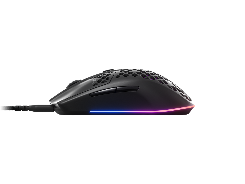 Ratón gaming - SteelSeries Aerox 3, Con cable, 1.8 m, 8500 ppp, Puerto USB Tipo-C, USB-A, IP54, Negro