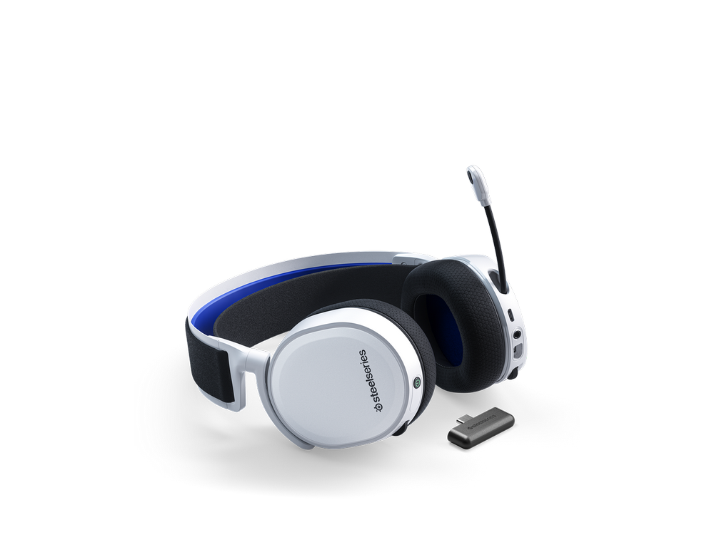 Auriculares gaming - SteelSeries Arctis 7P, De diadema, Inalámbrico 2.4 Ghz, Micrófono, USB-C, Blanco