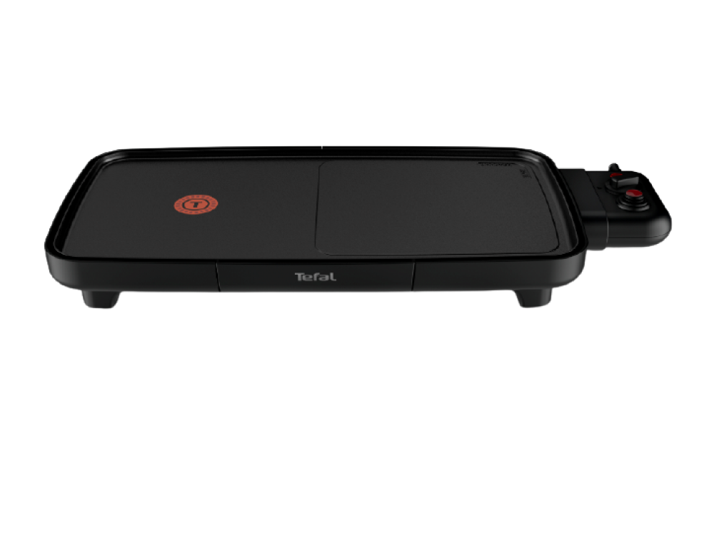 Plancha De Asar tefal cb6428 2200 w antiadherente termostato ajustable negro con zona booster superficie xl cocina hasta 8 raciones carne y