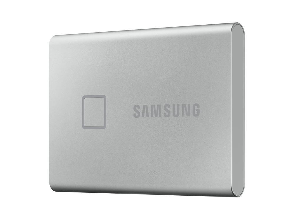 Disco duro externo 2 TB - Samsung T7 Touch MU-PC2T0S/WW, SSD, Hasta 1050 MB/s, USB 3.2 Gen.2 (10Gbps), Gris