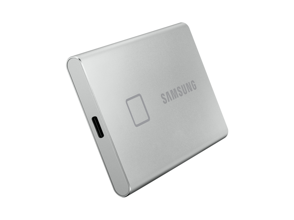 Disco duro externo 2 TB - Samsung T7 Touch MU-PC2T0S/WW, SSD, Hasta 1050 MB/s, USB 3.2 Gen.2 (10Gbps), Gris