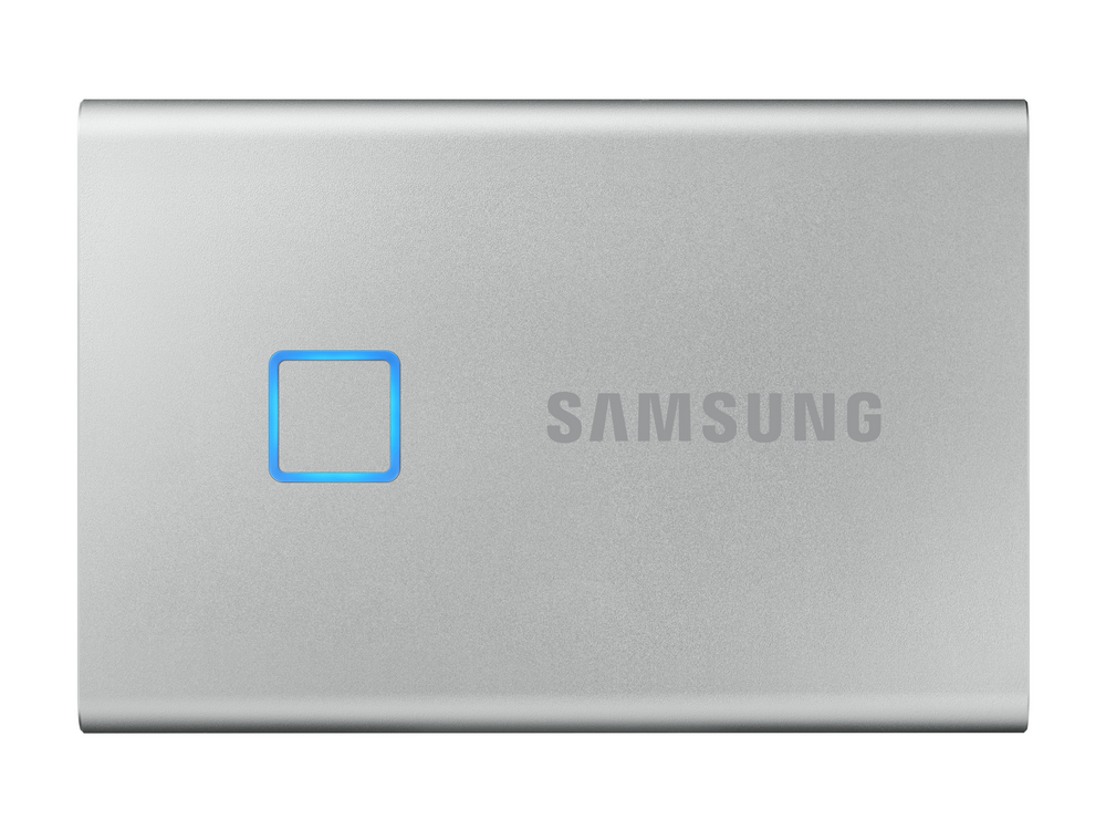 Disco duro externo 2 TB - Samsung T7 Touch MU-PC2T0S/WW, SSD, Hasta 1050 MB/s, USB 3.2 Gen.2 (10Gbps), Gris