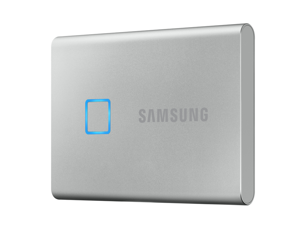 Disco duro externo 1 TB - Samsung T7 Touch MU-PC1T0S/WW, SSD, Hasta 1050 MB/s, USB 3.2 Gen 2 (10Gbps), Gris