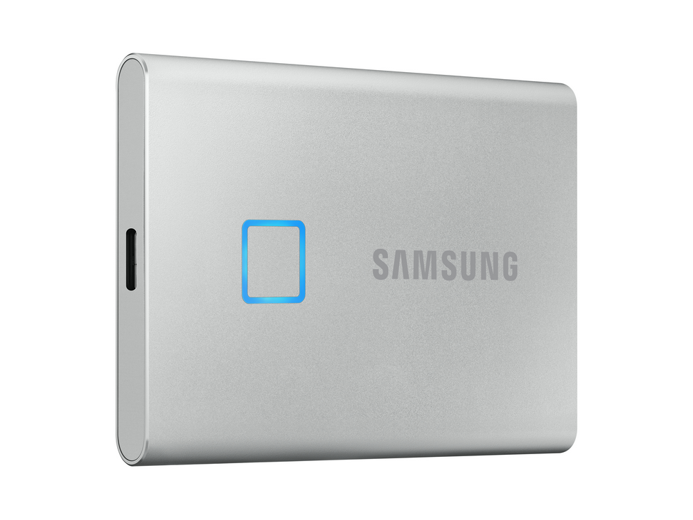 Disco duro externo 1 TB - Samsung T7 Touch MU-PC1T0S/WW, SSD, Hasta 1050 MB/s, USB 3.2 Gen 2 (10Gbps), Gris