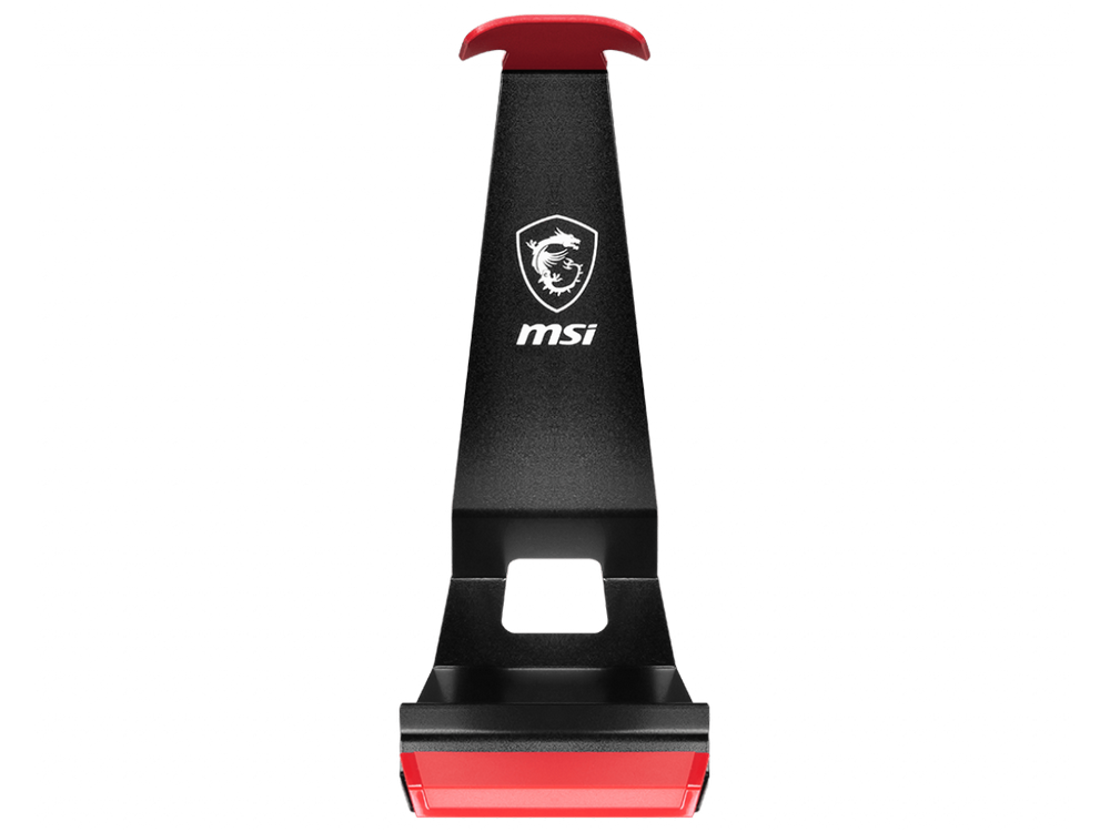 Soporte auriculares - MSI HS01 HeadSet Stand, Universal, Base antideslizante, Negro