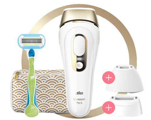 BRAUN Epilierer Silk Expert Pro 5 (PL5237), Limited Edition IPL-Haarentfernungsgerät (Weiß, mit , Netzbetrieb)