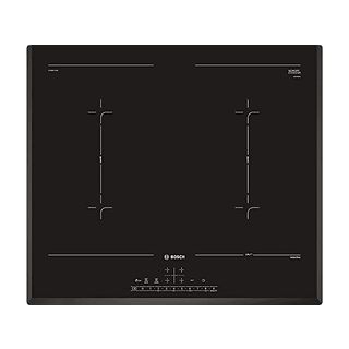 Placa inducción - Bosch PVQ651FC5E, 4 zonas, Función Combi, 60 cm, Negro