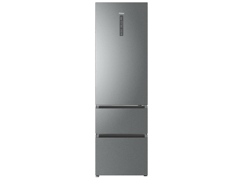 Frigorífico combi - Haier A3FE837CGJ, 371l, No Frost, 200.5cm, Inverter, MyZone, Botellero plegable, Inox