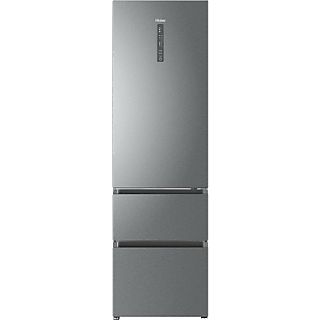 REACONDICIONADO B: Frigorífico combi - Haier A3FE837CGJ, 371l, No Frost, 200.5cm, Inverter, MyZone, Botellero plegable, Inox