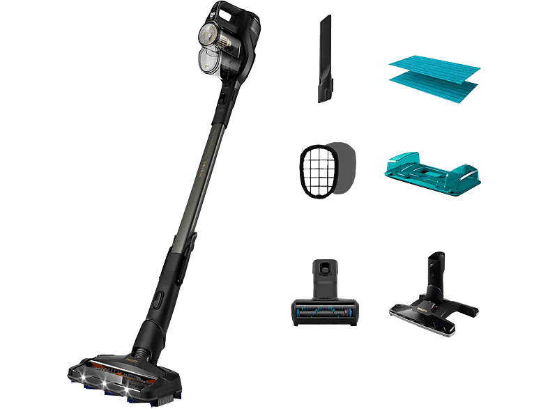 Philips XC8347/01 Kabelloser Staubsauger (Schwarz/Titan)