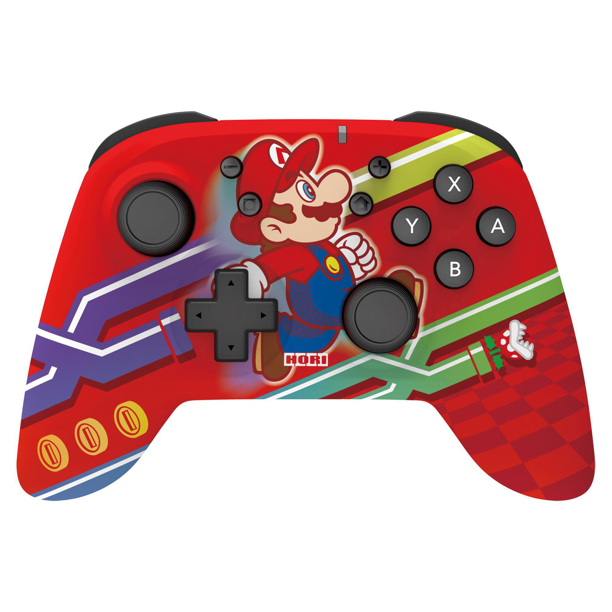 Roter Mario-Controller mit Mario-Charakter darauf.