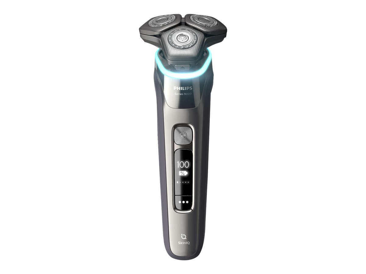 PHILIPS PHILIPS Shaver Series 9000 S9987/59 Elektrischer Nass- und Trockenrasierer mit SkinIQ Technologie, dunkles chrom Rasierer (Akkubetrieb, Dark chrome, Trocken & Nass, Drehend)