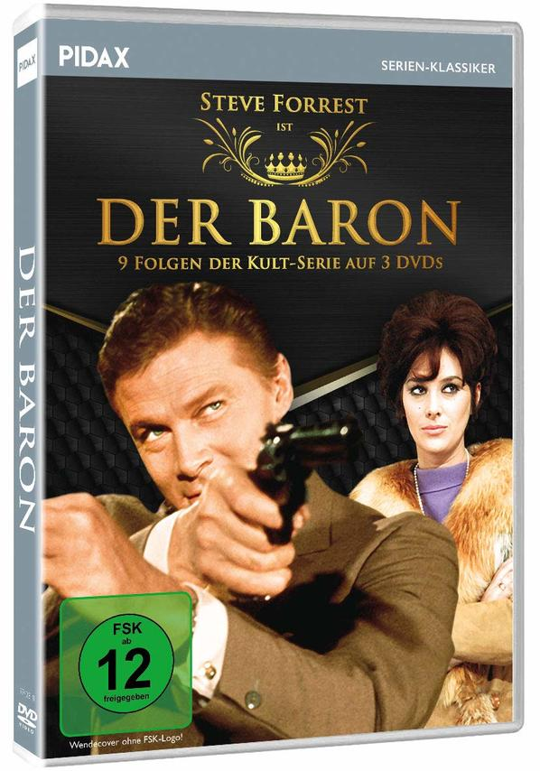 DVD-Hülle für "Der Baron". Steve Forrest ist auf dem Cover und zielt mit einer Waffe.