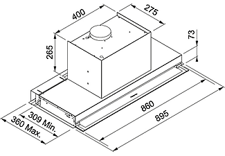 Campana - Mepamsa Sahara 90 X, De pared, 895 mm, 378 m³/h, 296 W, Integrable, Electrónico, 2x Luces LED, Inox