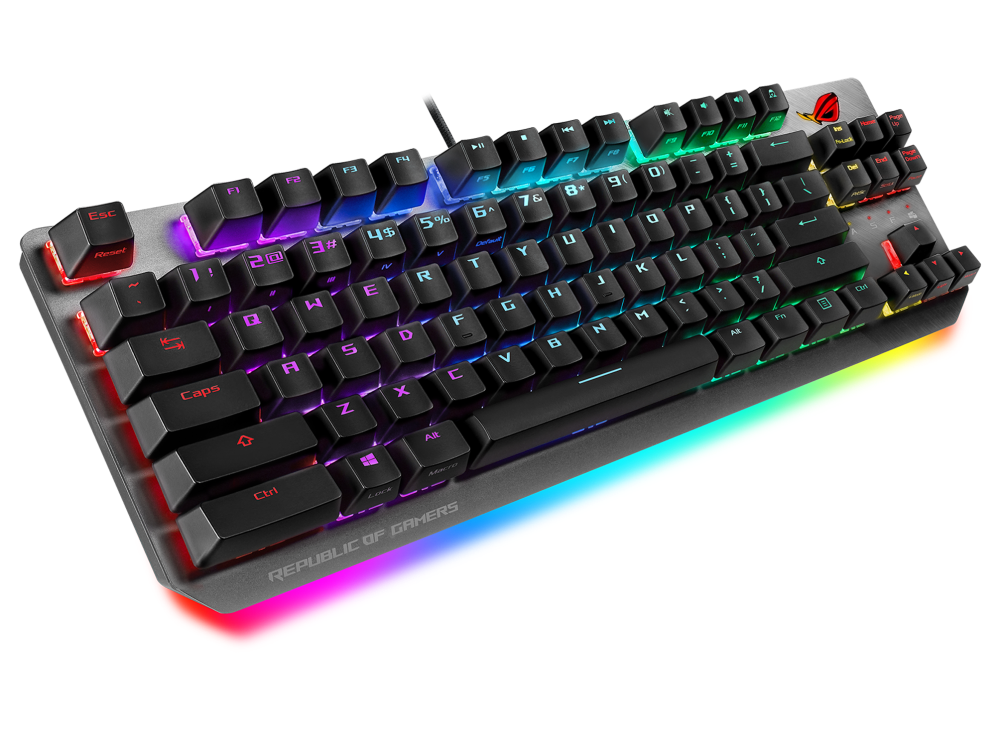 Teclado gaming - ROG Strix Scope RX TKL, Mecánico, Con cable, USB, Anti-Ghosting, Iluminación RGB, Negro