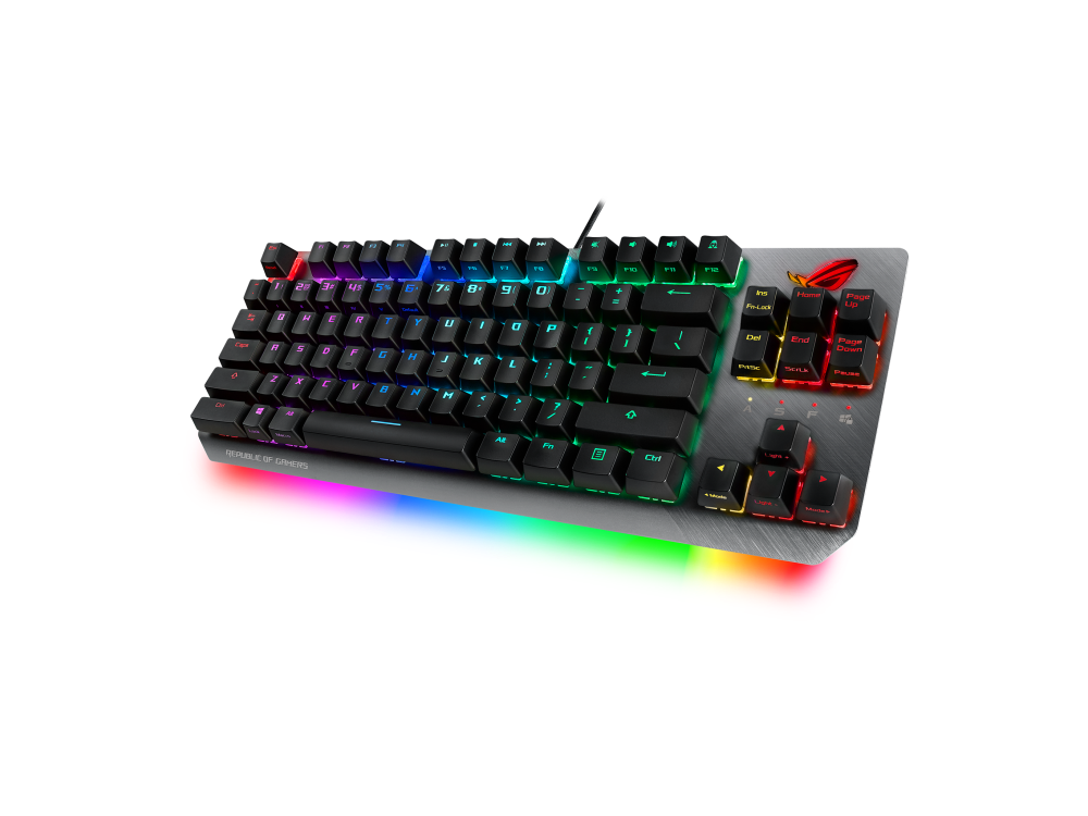 Teclado gaming - ROG Strix Scope RX TKL, Mecánico, Con cable, USB, Anti-Ghosting, Iluminación RGB, Negro