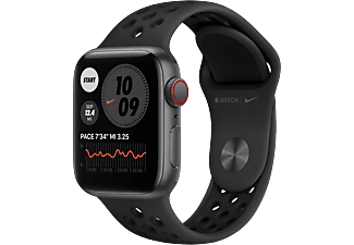 APPLE Watch SE Nike GPS + Cellular 40mm Aluminiumboett i Rymdgrå - Sportband i Antracit/Svart