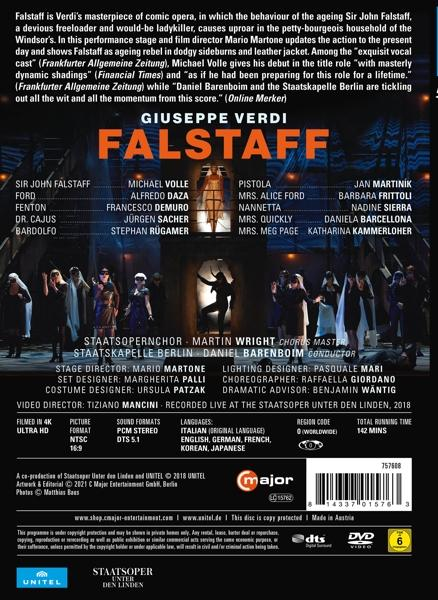 Rückseite einer DVD-Hülle mit Text und Bildern, Werbung für eine Opernproduktion.
