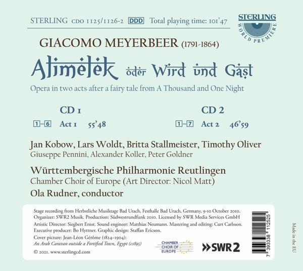 CD-Cover mit Text. Titel: Alimelek. Autor: Giacomo Meyerbeer. Sterling-Logo sichtbar.