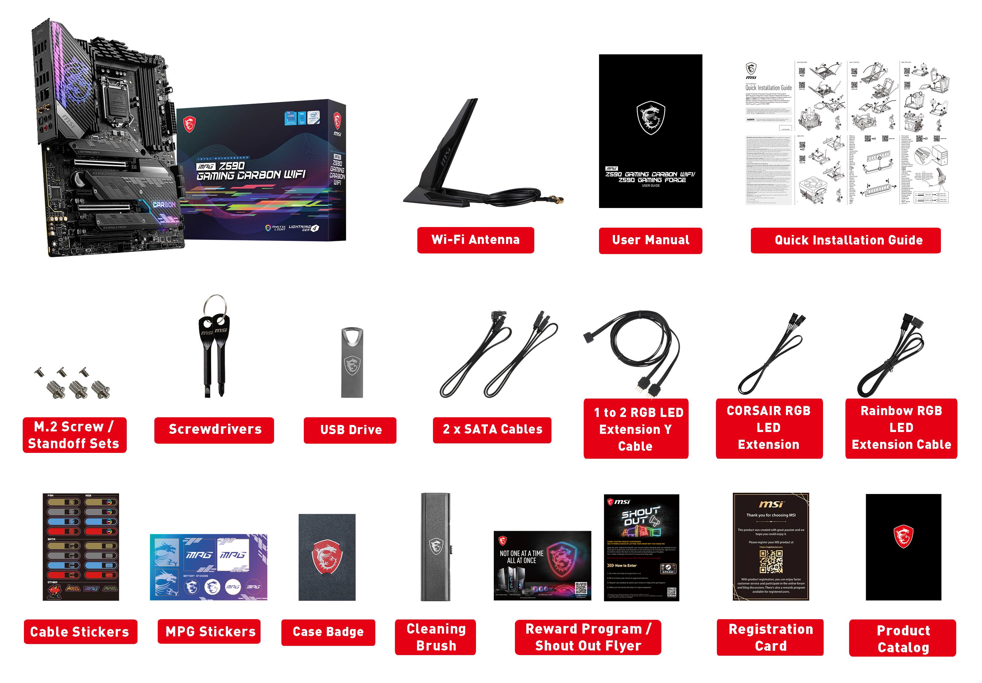 MSI MPG Z590 GAMING CARBON WIFI Mainboard Schwarz