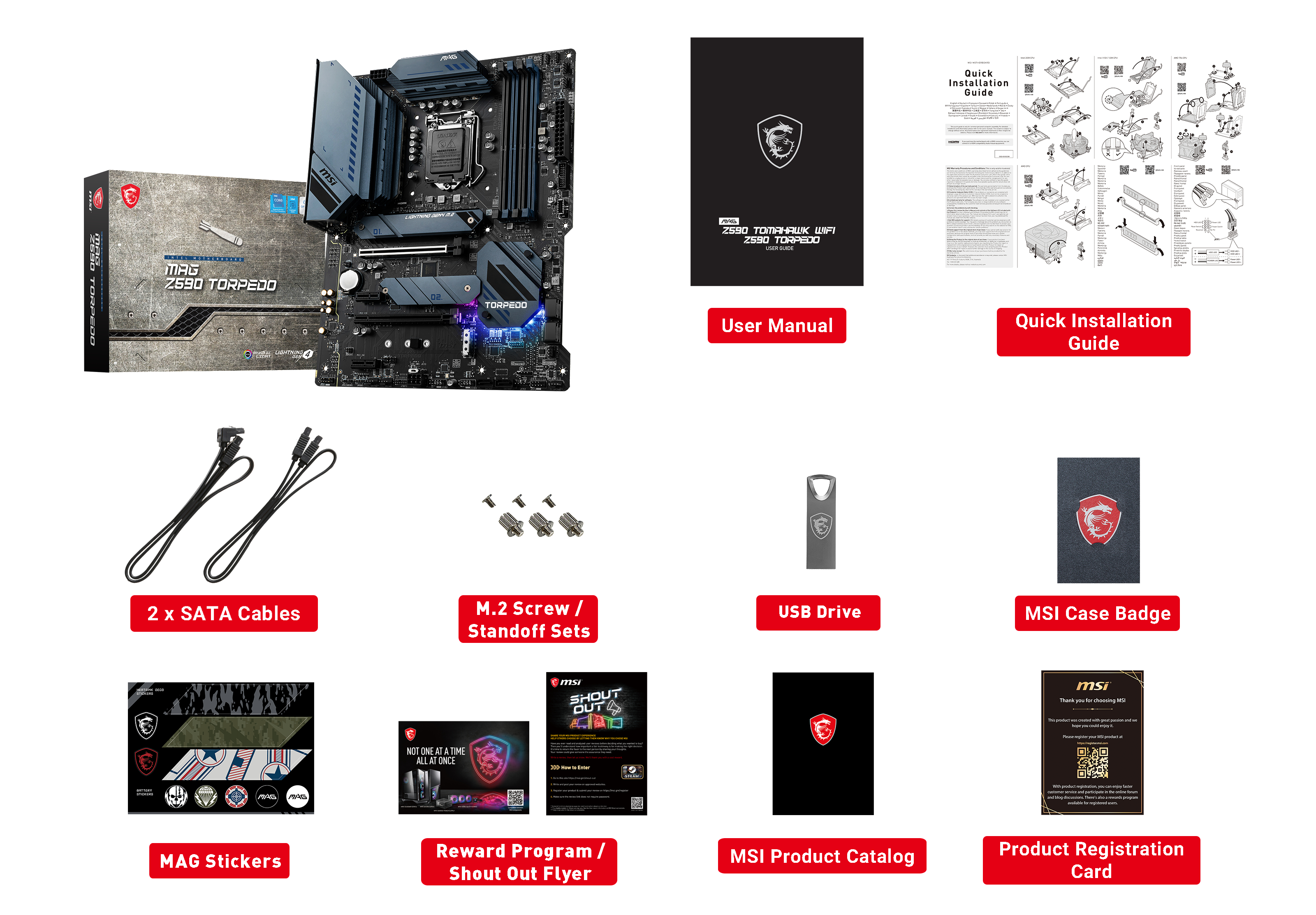 MSI MAG Z590 TORPEDO Mainboard Schwarz