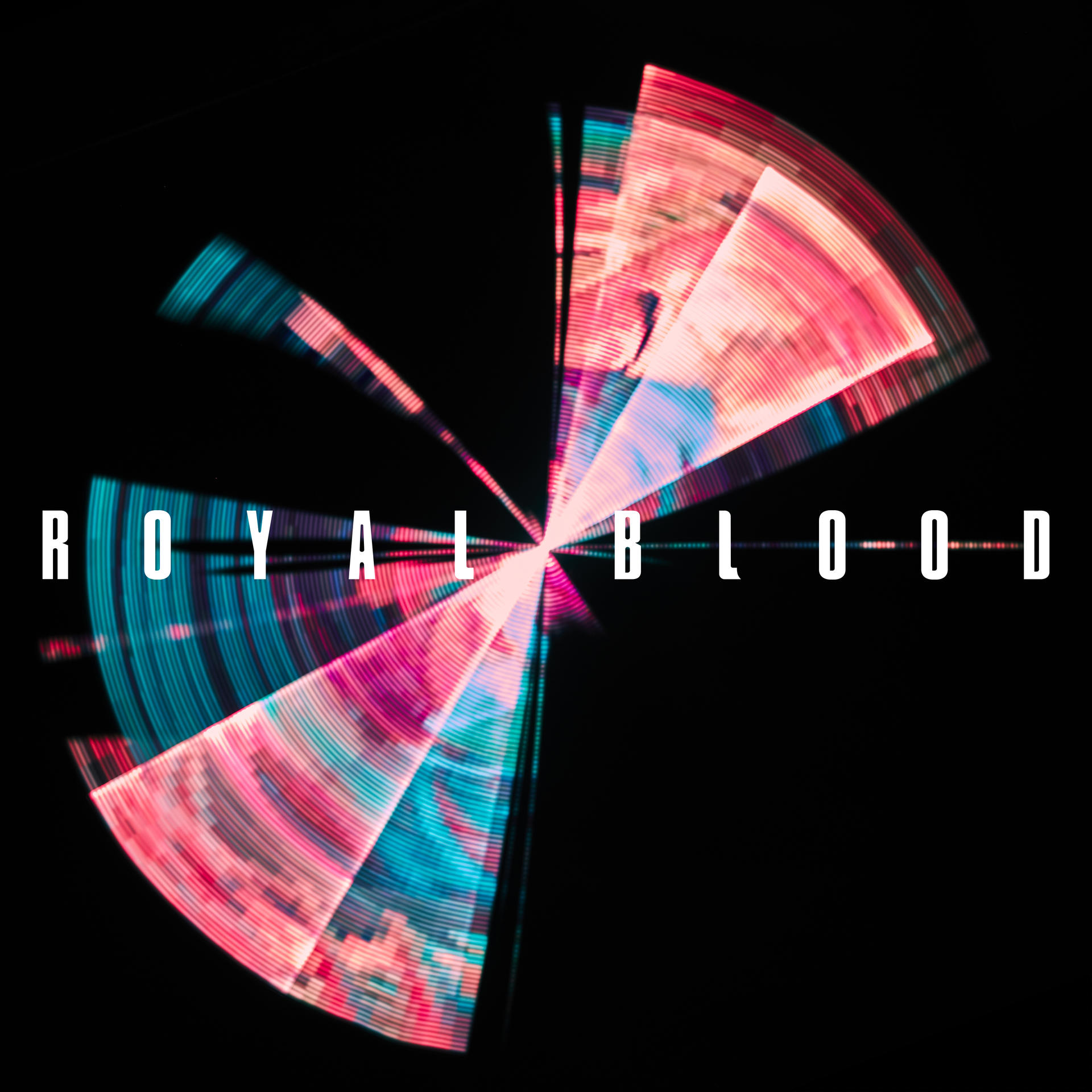 Albumcover 'Royal Blood'. Abstraktes, farbenfrohes, radiales Design.