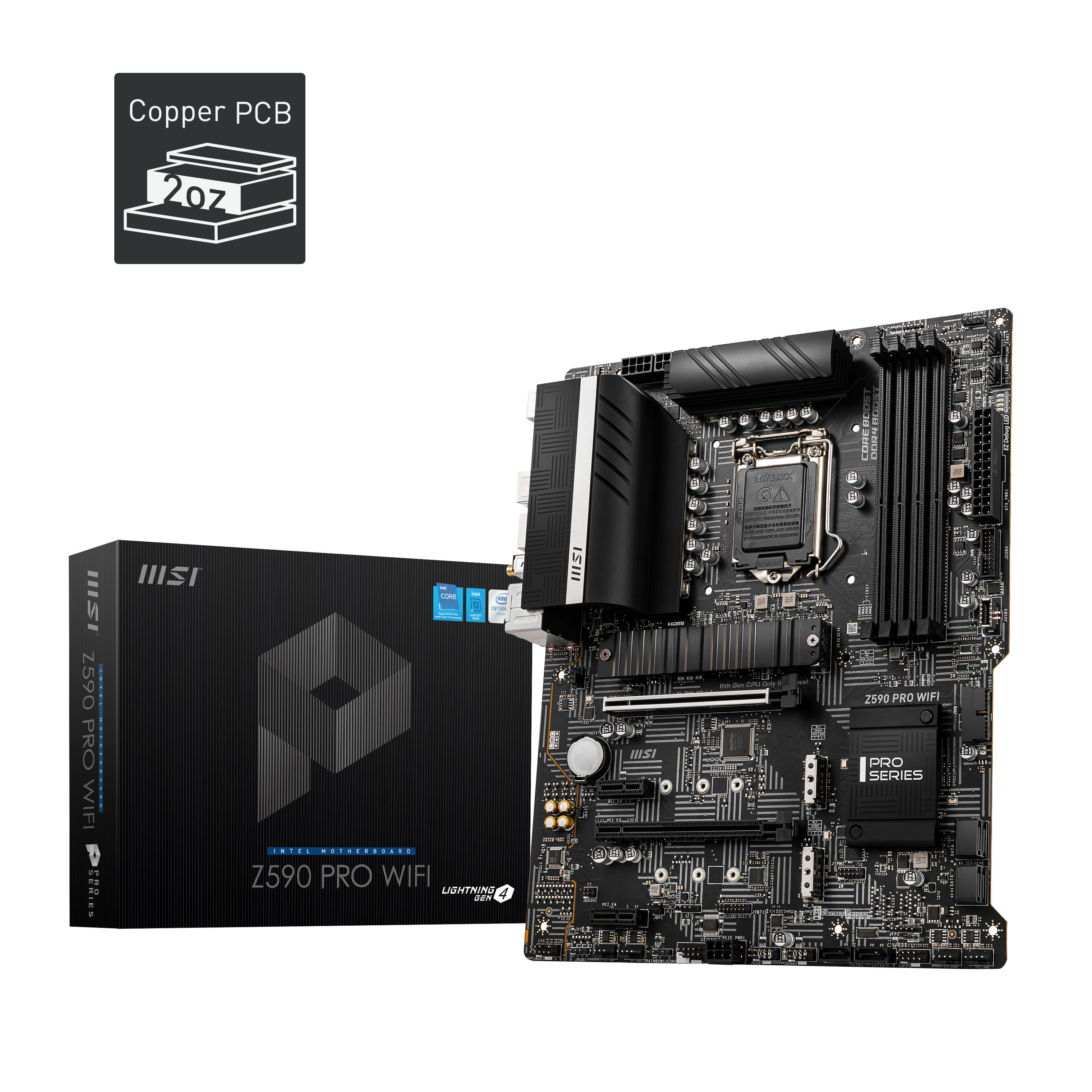 MSI Z590 PRO WIFI Mainboard Schwarz