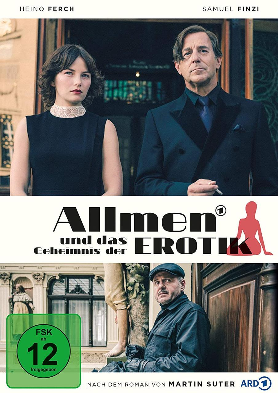 DVD-Cover mit zwei Personen, einem Mann und einer Frau. Text: Allmen und das Geheimnis der Erotik.