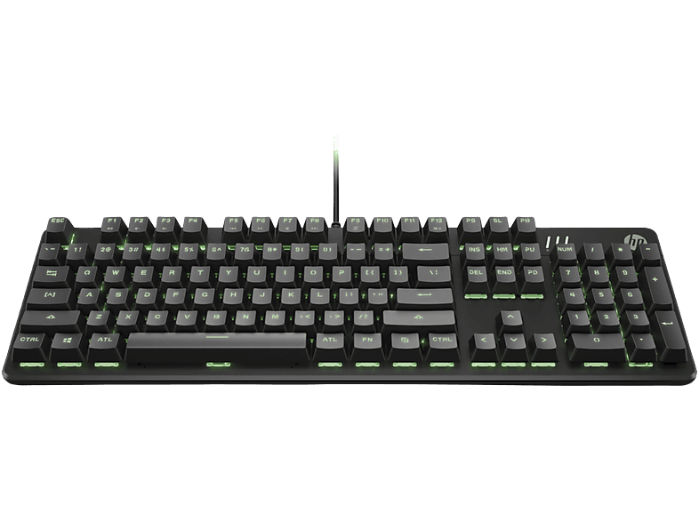 Teclado gaming - HP Pavilion 550, Teclas flotantes, Retroiluminación RGB LED, Anti-ghosting, Negro