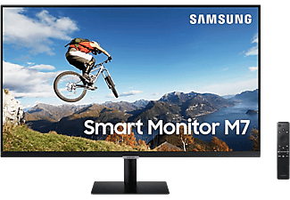 SAMSUNG Smart Monitor M7 mit Fernbedienung, 32 Zoll, 4K UHD, WLAN/BT, DeX, Apps, Schwarz (LS32AM700URXEN)