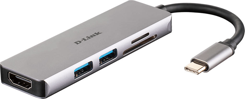 D-LINK DUB-M530 USB-C Hub 2xUSB + 1xHDMI SD/microSD kártyaolvasó